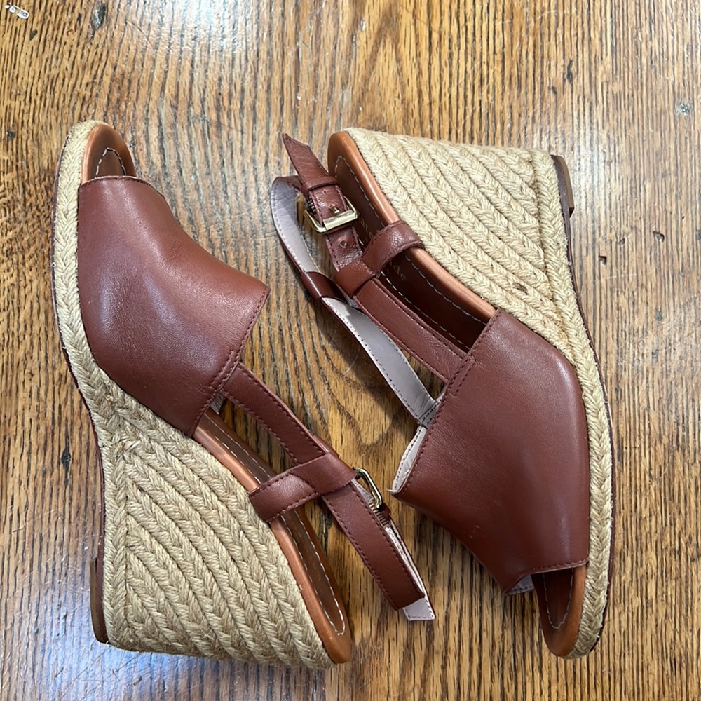 Kate Spade Brown Leather Espadrille Heels